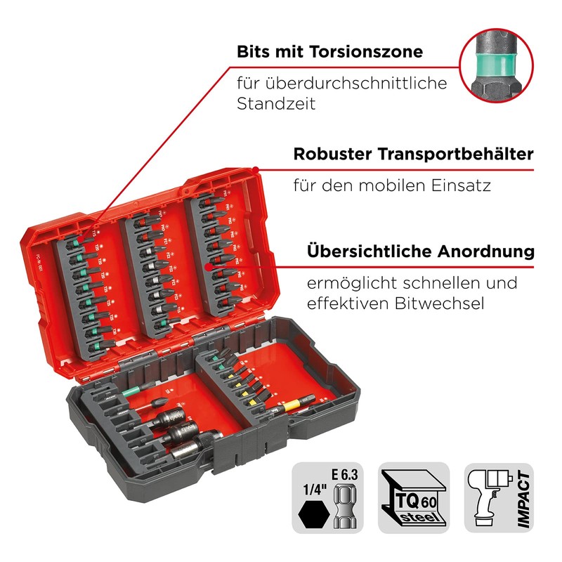 kwb 109000 Bit Box for Impact Wrenches, 37-Piece Bit Set