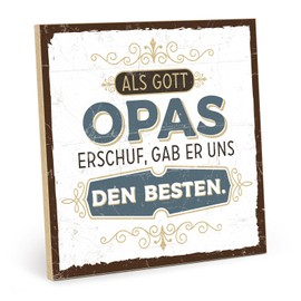 TypeStoff HS-00595 Wooden Sign with Saying – Our Best Grandpa – Vintage Look with Quote as a Gift and Decoration