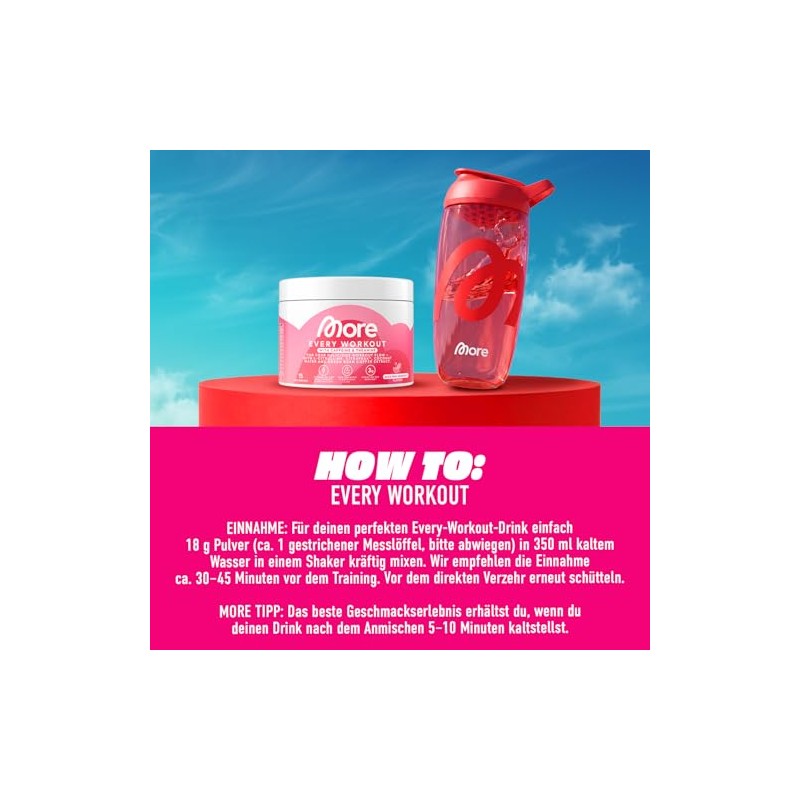 MORE Every Workout, Pink Grapefruit with Caffeine & L Theanine,
