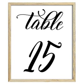 Darling souvenir Caligrafía 1-12 tarjetas números Recepción de boda decoración mesa (12,7 x 17,8 cm), Blanca, 20