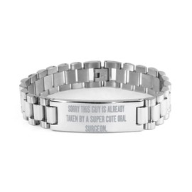 Sorry This Guy is. Oral Surgeon Ladder Bracelet, Inappropriate Oral Surgeon Gifts, Engraved Bracelet for Friends from Boss, Dental Health, Toothbrush, Toothpaste, Floss, Mouthwash