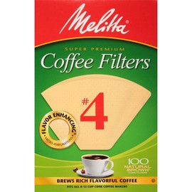 Melitta Filtros de café cono #4, marrón natural, 100 unidades