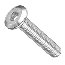 METALLIXITY Flat Head Hex Socket Cap Screws Bolts(M5-0.8x25) 50Pcs, 304 Stainless Steel Hex Socket Furniture Bolts Screws - for Furniture Woodworking Project, Silver Tone