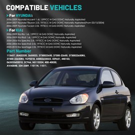 Farrme 11011 Car Alternator Fit for Hyundai Accent/Tucson 06-09, Tiburon 04-07, for Kia Rio/Rio5 06-09, Spectra, Spectra5, Sportage L4 1.6L 2.0L Automotive Replacement Alternators 113657 AVA0048