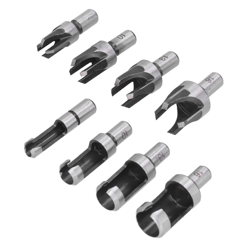 8Pcs Wood Plug Drill Bit Cutter Carbon Steel Industrial Barrel