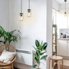 Classic Mason Jar Light Fixture, Clear Glass Hanging Lamp Adjustable