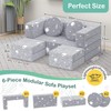 BIERUM Kids Couch, 6PCS Modular Kids Play Couch with Blanket,