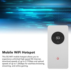 5G Mobile Hotspot for Travel, Pocket 5G, Mini Smart 5G and 4G Router, Nano SIM Slot 2.77Gbps DL 1.25Gbps UL, Supports 16 Connected Devices with USB Cable Pin