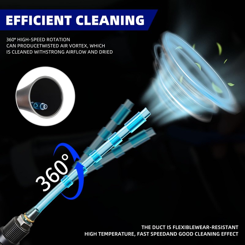 RYCUBRE Tornado Car Cleaning Gun High Pressure Air Blow Gun,
