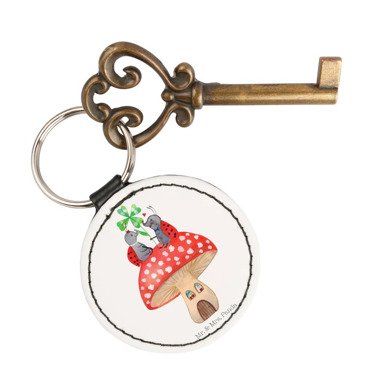 Mr. & Mrs. Panda Charm Ladybird Pair Toadstool, Premium faux