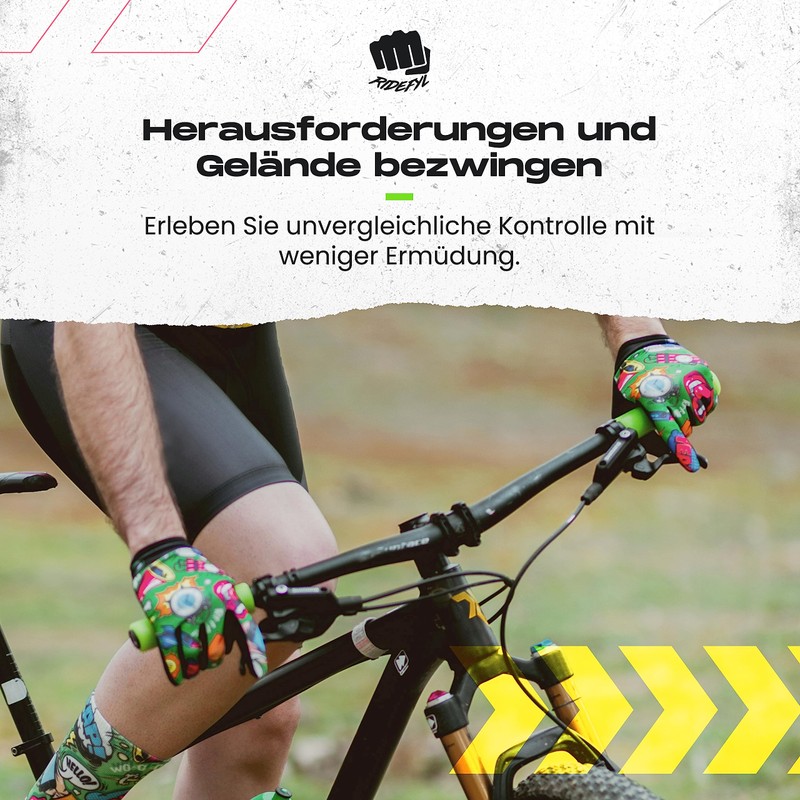 Ridefyl Bike Handlebar Grips Yellow One Size