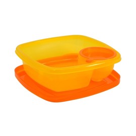 Take A Dip 2 The Side Orange-Yellow Food Storage Snack Container for Lunch, Kids, Portion Control, On The Go