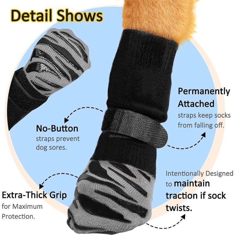 Hcpet Anti-Slip Dog Socks, Premium Non-Slip Dog Socks for Hardwood