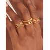 GNIRTSI Gold Bow Knot Ring for Women 14K Gold Plated