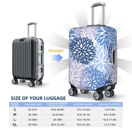 Lukbfall Luggage Suitcase Covers Elastic Washable Chrysanthemum Flowers Luggage Protector Travel Suitcase Protective Cover For Kid And Adult,, Chrysanthemum #01, M (Fit 22-24 Inch Luggage)