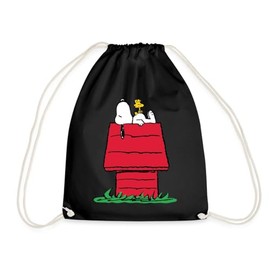 Spreadshirt Peanuts Snoopy And The Dog Kennel Gym Bag, black