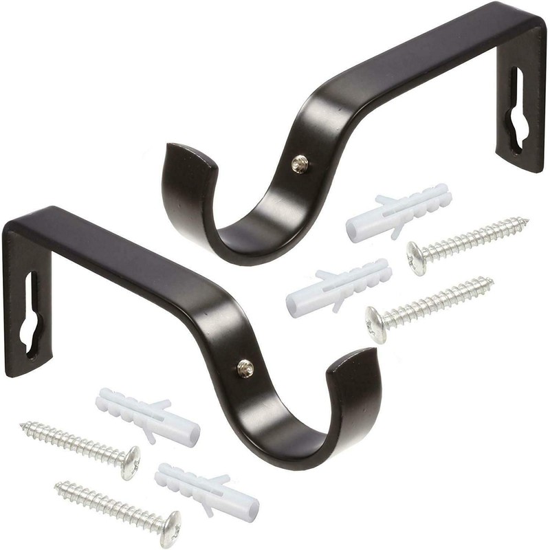 HOMEELABADOR®Curtain Pole Rod Bracket Pipe Holder Heavy Duty Drapery Ring