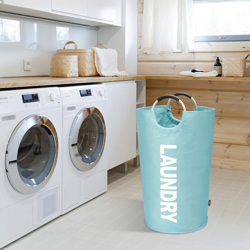 DOKEHOM 90L Large Laundry Basket, Collapsible Laundry Bag, Freestanding Tall