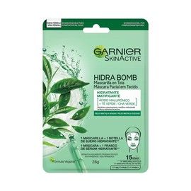 Garnier Skin Active Garnier skin active hidra bomb mascarilla facial en tela hidratante matificante con te verde acido hialuronico de origen natural 1