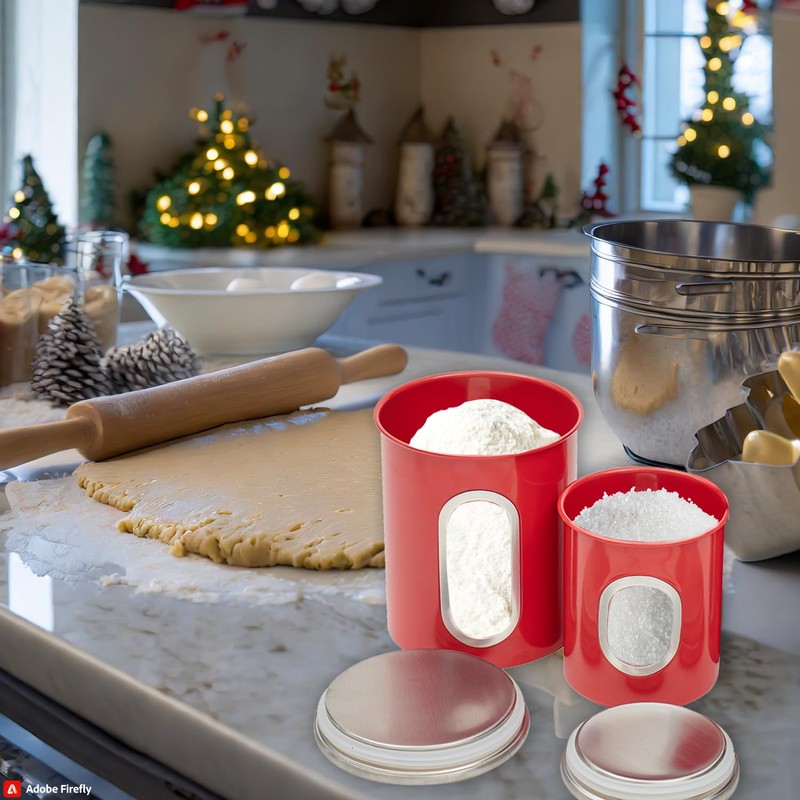 Home Basics 3 Piece Canister Set for the Kitchen Kitchen