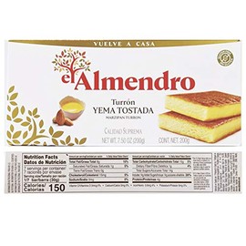 El Almendro Turron 3 Variety Pack- Toasted Egg Yolk Turron (Yema Tostada) 7.5 oz, Alicante Crunchy Turron 5.23 oz, Creamy Almond Turron Soft 5.23oz,from Spain