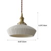 Brikey White Ceramics Pendant Light Brass Socket with Switch Hanging