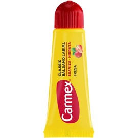 Carmex, Bálsamo Labial Hidratante Classic en Tubo sabor Fresa, para Labios Secos y Agrietados, Protege y Suaviza, 10 gr