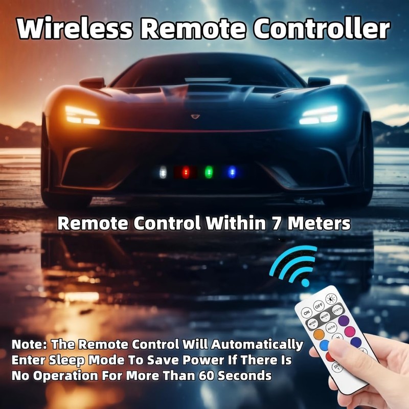 6PCS Wireless LED Strobe Lights with Remote Control, Wireless LED