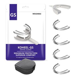KOHEEL GS Moldable Mouth Guard for Teeth Grinding and Clenching, Night Guard for Bruxism Relief, 5 Count (White, Small Size)