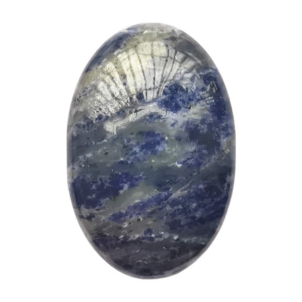 "N/A" Natural Sodalite Oval Palm Pocket Healing Crystal Massage Spa