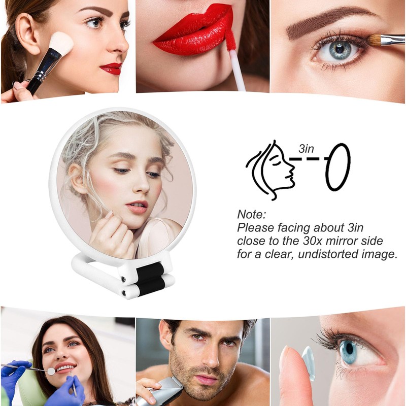 Sifolo 30x Magnifying Mirror, Travel Hand Mirrors with Handle -