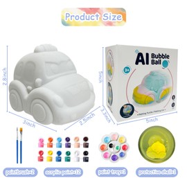 vecora Paint Your Own Car Lamp Kit,3D Turtle Night Light,DIY Car Night Light Arts & Crafts Kit for Kids, Arts & Crafts for All Ages, Birthday and Holiday Gifts for Boys & Girls