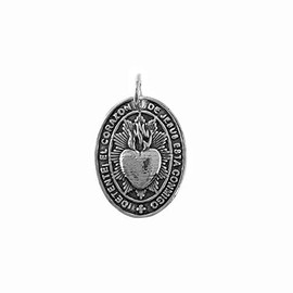 925 m Silver Medal Act. 25 mm Heart of Jesus. Stop the Heart of Jesus, Silver