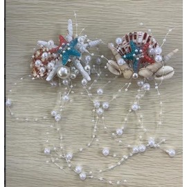 Gortin Light up Starfish Hair Clips Pearl Mermaid Hair Barrettes Seashell Boho Beach Hair Accessories for Women Pack of 2