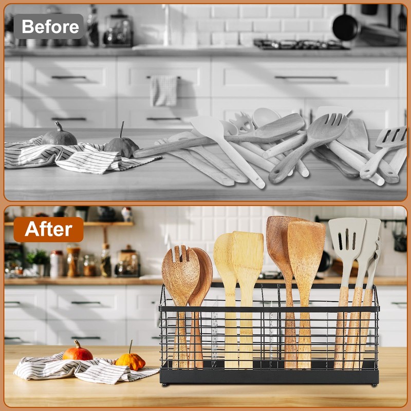 MYITYARD Utensil Holder for Kitchen Counter, Large Cooking Utensil Organizer