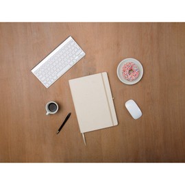 Notebook A4 Squared - Cotton - Hardcover Cover Made of Cotton 70 g/m² Thick Paper Natural Colour 96 Pages | Diary Writing Pad Notepad Notepad Notebook Business Journal (A4)