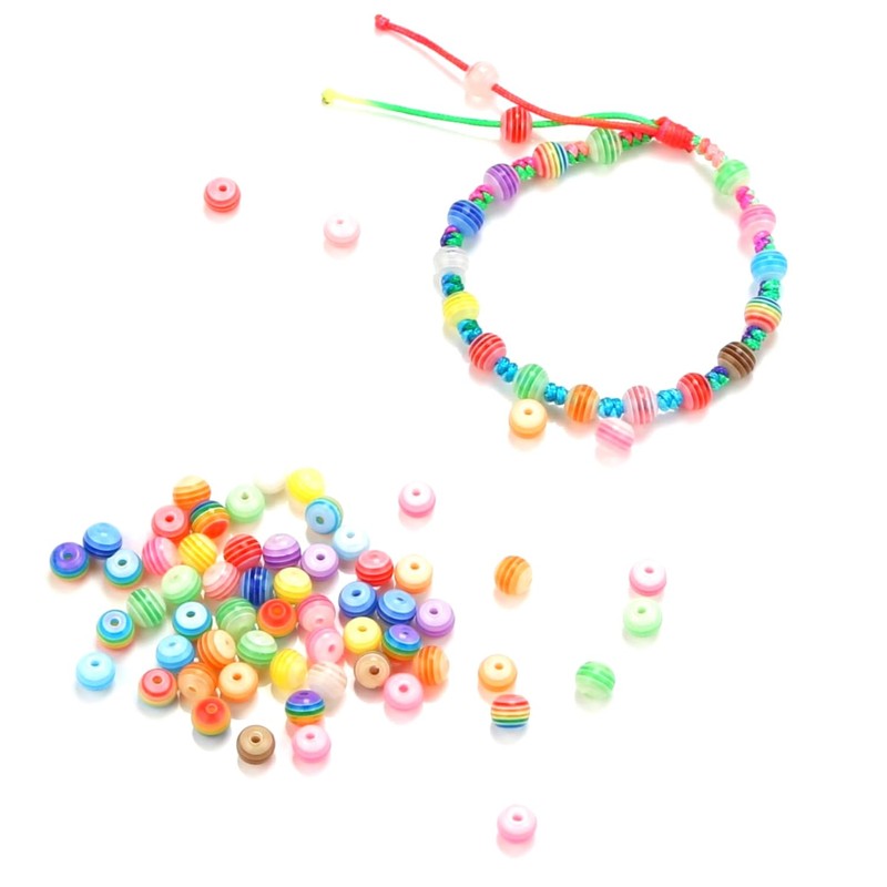 Lnvision Pack of 400 6 mm Colourful Beads Rainbow Acrylic