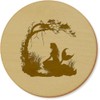Azeeda 6 x 'Mermaid Silhouette with Tree' 95mm Round Wooden