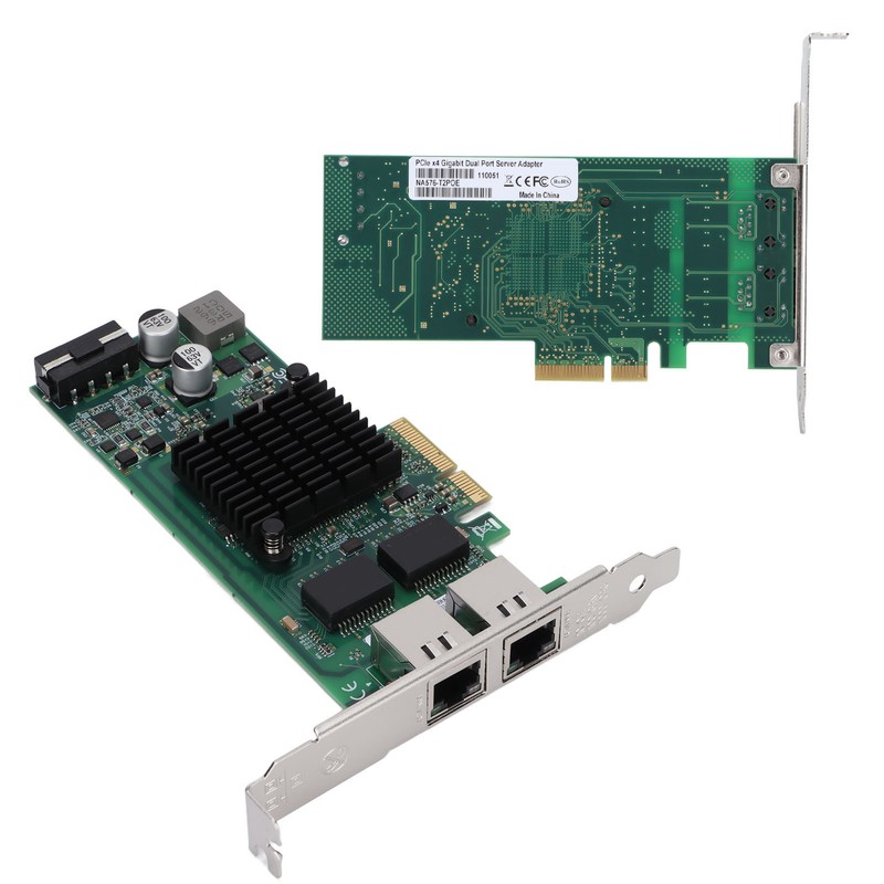 Network Card PCIE X4 Rj45 10/100/1000Mbps Gigabit Dual Port Electric
