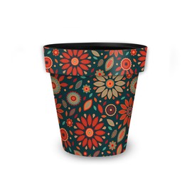 Briarwood Lane Orange and Teal Floral Small Planter
