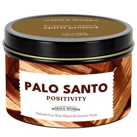 Premium Candle for Energy Cleansing – Natural Soy Wax Blend, Cotton Wick, Phthalate Free Scent, Scented Candles for Home Smudging, House Spiritual Protection, 6oz (Palo Santo)