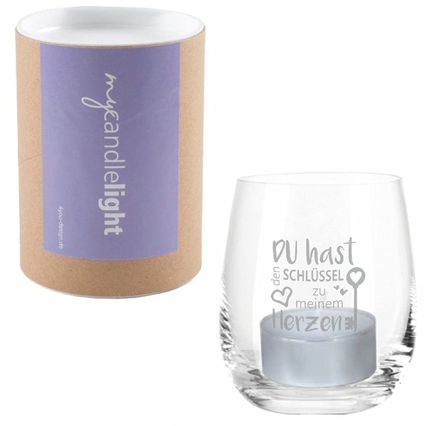 Lantern "Du hast den Schlüssel zu Meinem Herz" with Gift