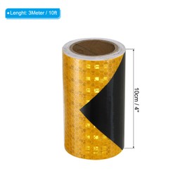 PATIKIL Reflective Tape, 4 Inch x 10 Ft Waterproof High Visibility Warning Safety Arrow Adhesive Tape Outdoor Reflector for Cars Trucks, Yellow Black