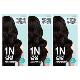 Jayeonirang Hair Color Dye 1N Black 1+1+1 Gray Hair Cover / 자연이랑 헤어칼라 염색약 1N 검정색 1+1+1 새치커버