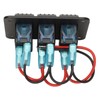 3 Gang Rocker Switch Panel IP65 Waterproof DC12‑24V Blue Light