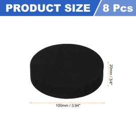 uxcell 8pcs Anti Vibration Pads for Washing Machine, 3.94" x 3/4" Washer Dryer Pedestals Non-Slip and Silent Vibration Isolation Pads Black EVA Support Feet Mat, Round