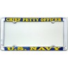 US Navy Chief Petty Officer License Plate Frame, Thin Rim