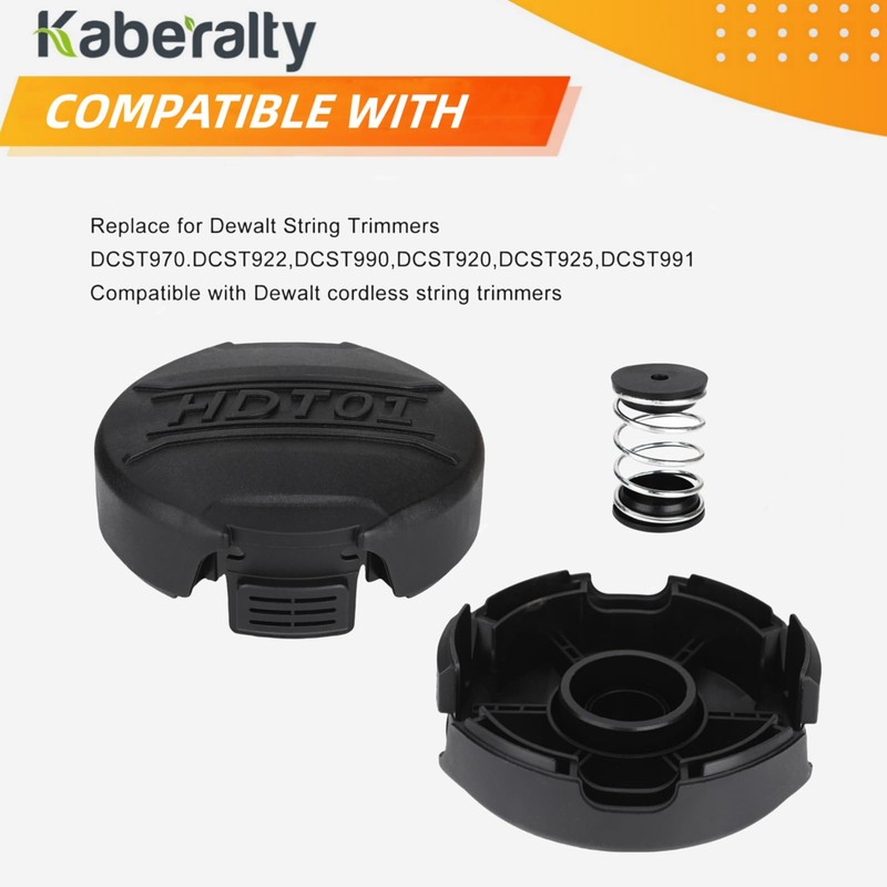 DWO1DT995 Replacement Trimmer Head Cap+Spring+Base Compatible with Dewalt DCST920 DCST922
