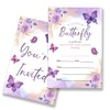 EUDOSI Butterfly Baby Shower Invitations Supplies Fill-In Set of 20