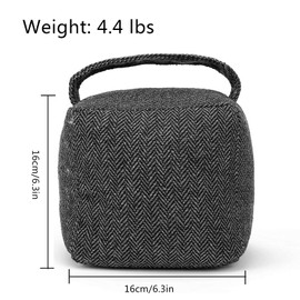4.4 Lbs Decorative Door Stopper 2 Set, Heavy Duty Door Stopper for Bottom of Door, Weighted Fabric Door Stopper for Bedroom, Living Room, Office